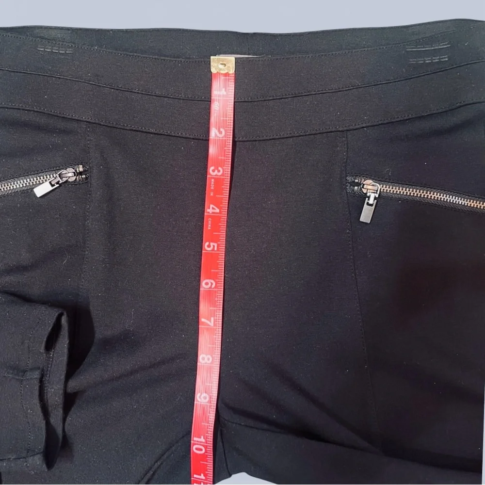 Maurice’s Black Skinny Ankle Pull On Pants Leggings Zipper‎ Detailing Sz M Short - Picture 11 of 14